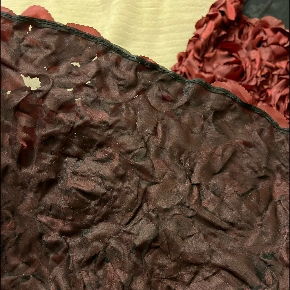 Anthropologie Tracy Reese Maroon 3D Floral Rose Cocktail Dress NWT - Picture 7 of 14